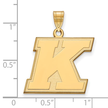 10K Gelbgold Logoart Kent State University Buchstabe K Groß Anhänger