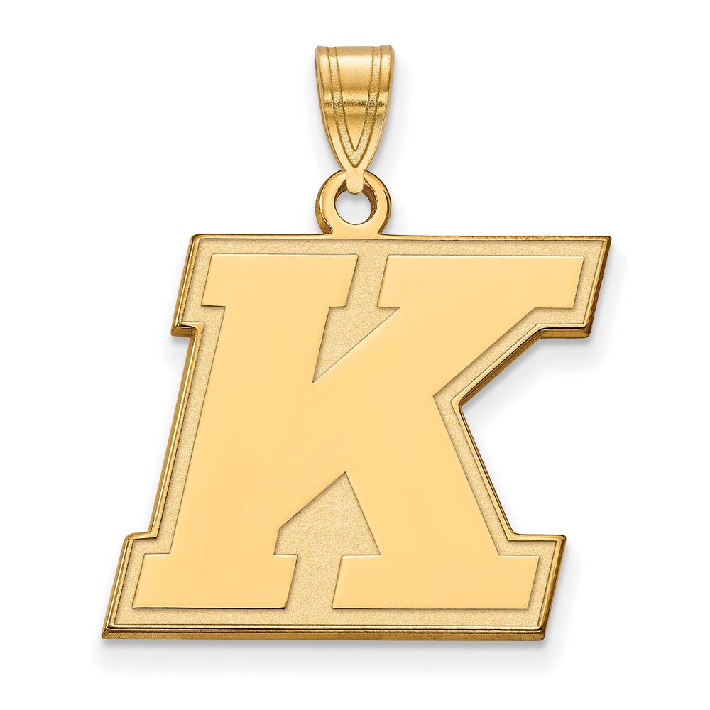 10K Gelbgold Logoart Kent State University Buchstabe K Groß Anhänger