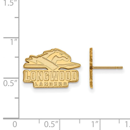 10K Gelbgold Logoart Longwood University Lancers Klein Ohrstecker