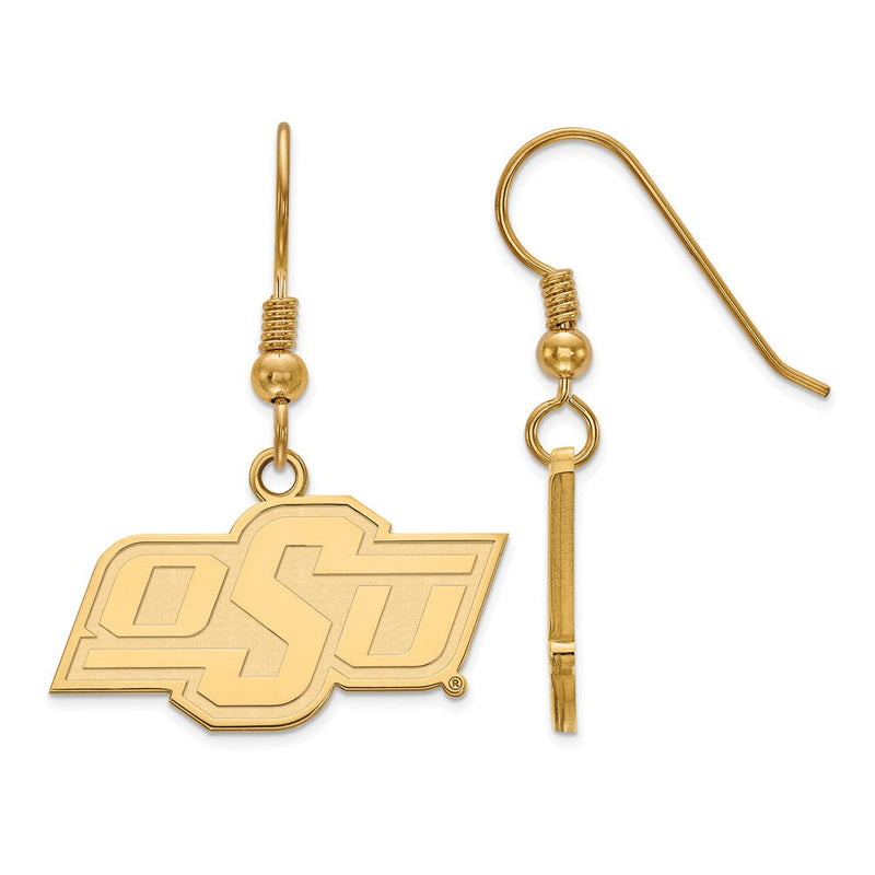 Vergoldet Sterlingsilber Logoart Oklahoma State University O S U Klein Ohrhänger