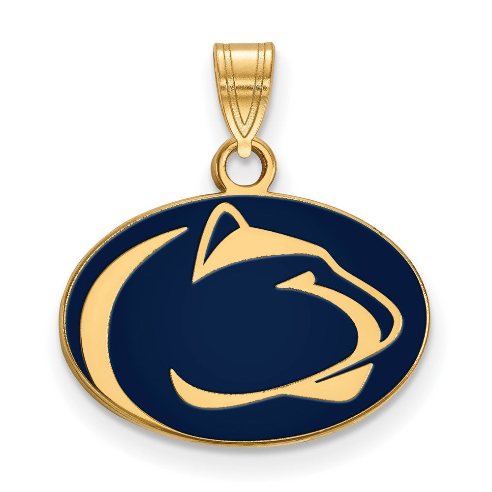 Vergoldet Sterlingsilber Logoart Penn State University Löwe Klein Emailliert Anhänger