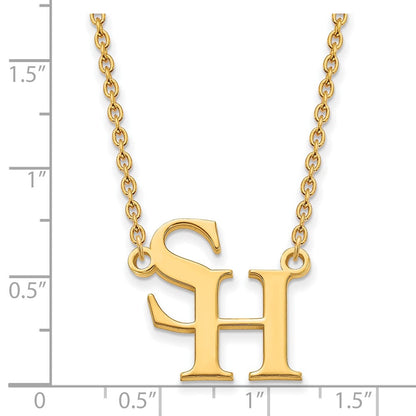 10K Gelbgold Logoart Sam Houston State University Groß Anhänger 18 Zoll Halskette