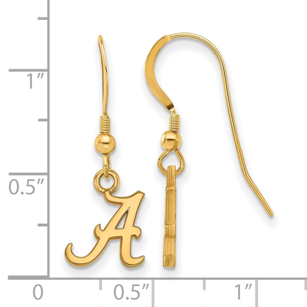 Vergoldet Sterlingsilber Logoart University Of Alabama Buchstabe A Extra Klein Hängend Draht Ohrringe