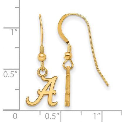 Vergoldet Sterlingsilber Logoart University Of Alabama Buchstabe A Extra Klein Hängend Draht Ohrringe