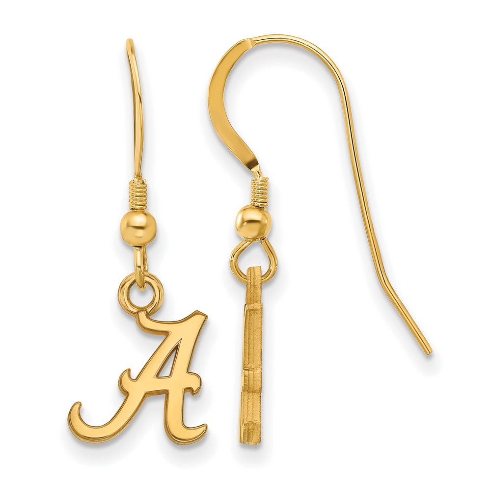 Vergoldet Sterlingsilber Logoart University Of Alabama Buchstabe A Extra Klein Hängend Draht Ohrringe