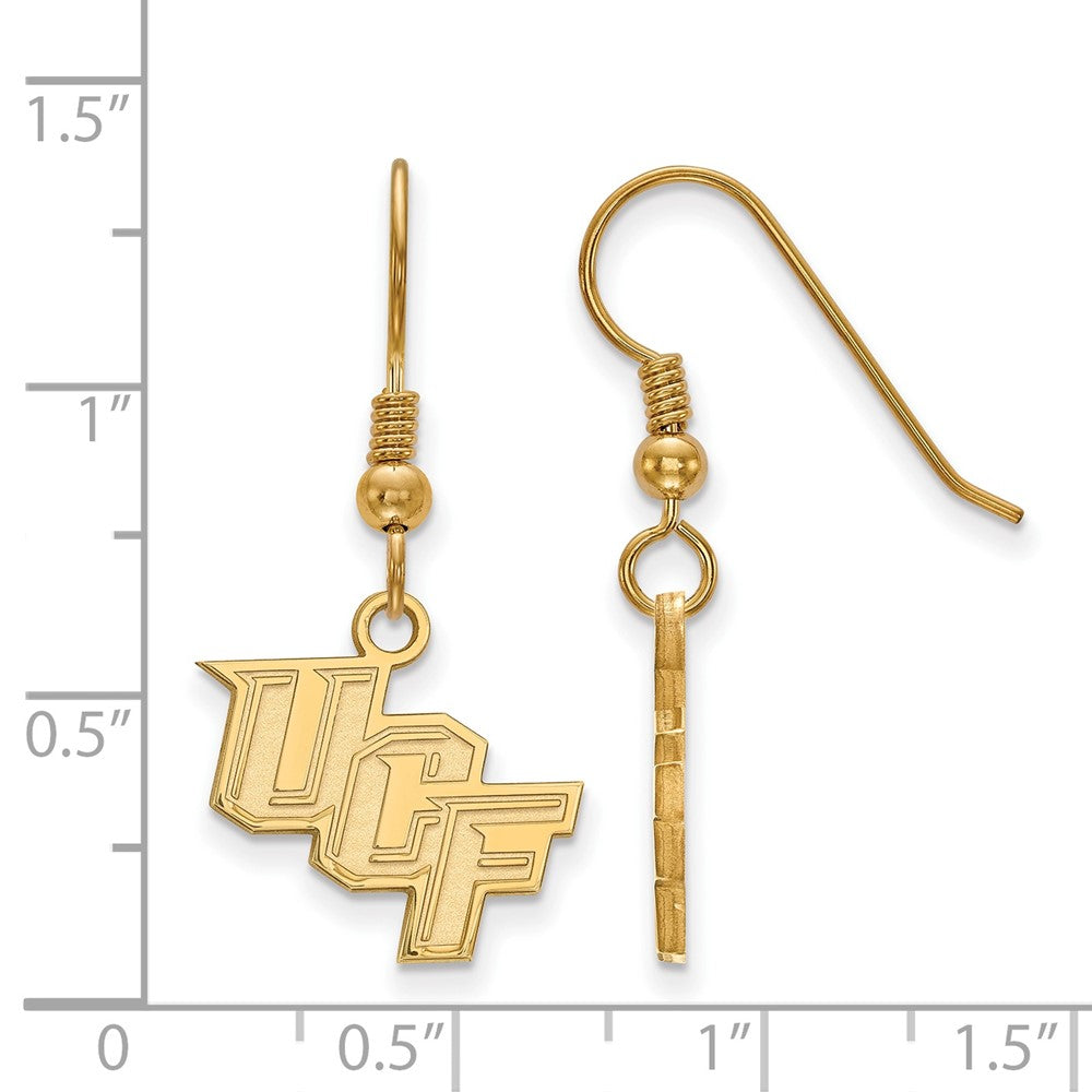Vergoldet Sterlingsilber Logoart University Of Central Florida U C F Klein Hängend Draht Ohrringe