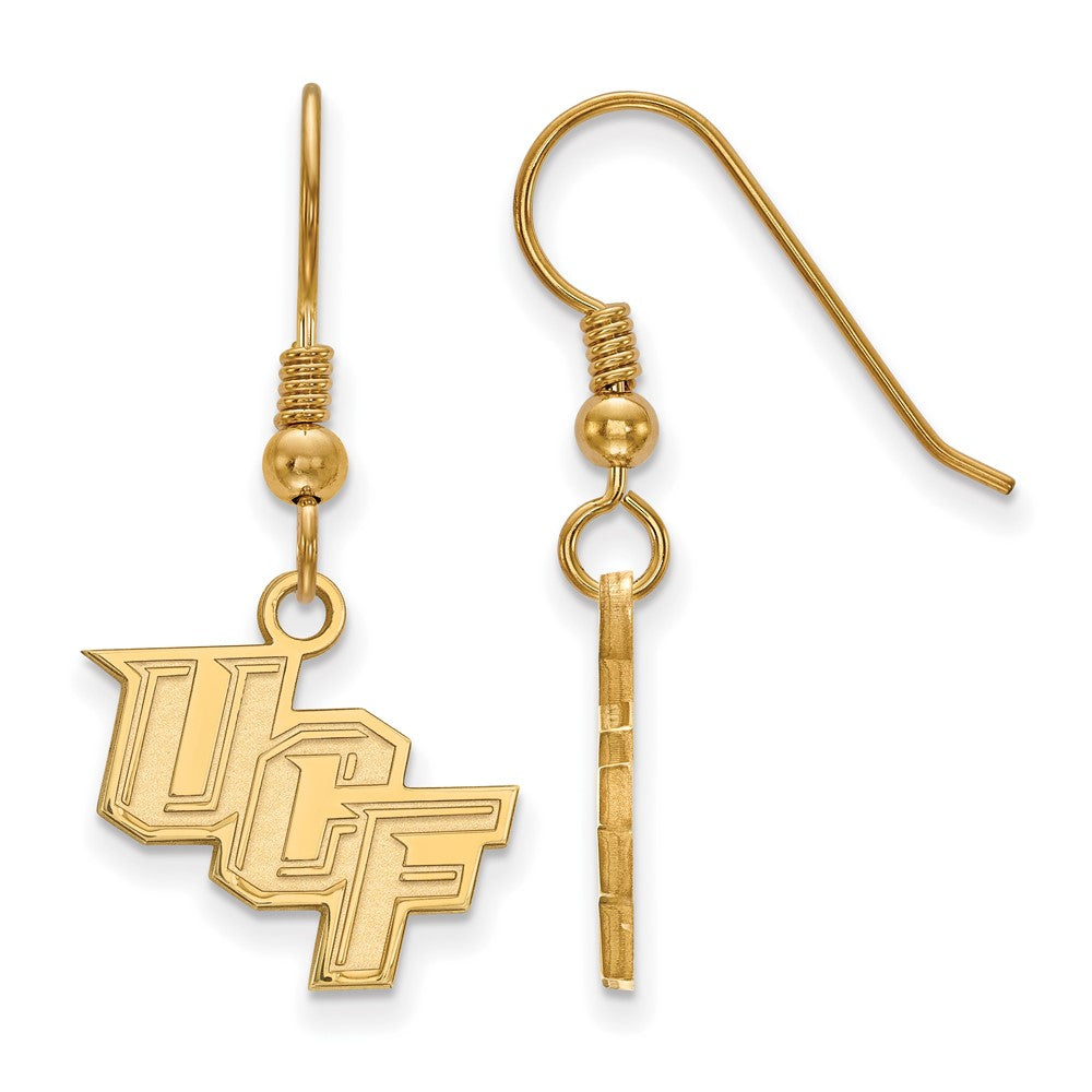 Vergoldet Sterlingsilber Logoart University Of Central Florida U C F Klein Hängend Draht Ohrringe