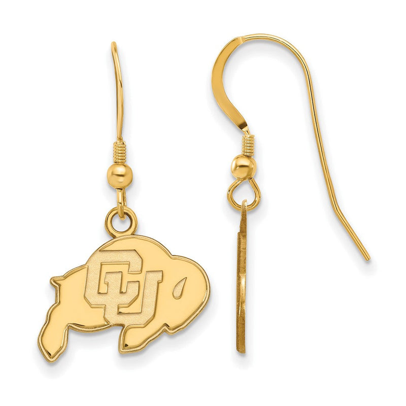Vergoldet Sterlingsilber Logoart University Of Colorado Buffalo Klein Hängend Draht Ohrringe