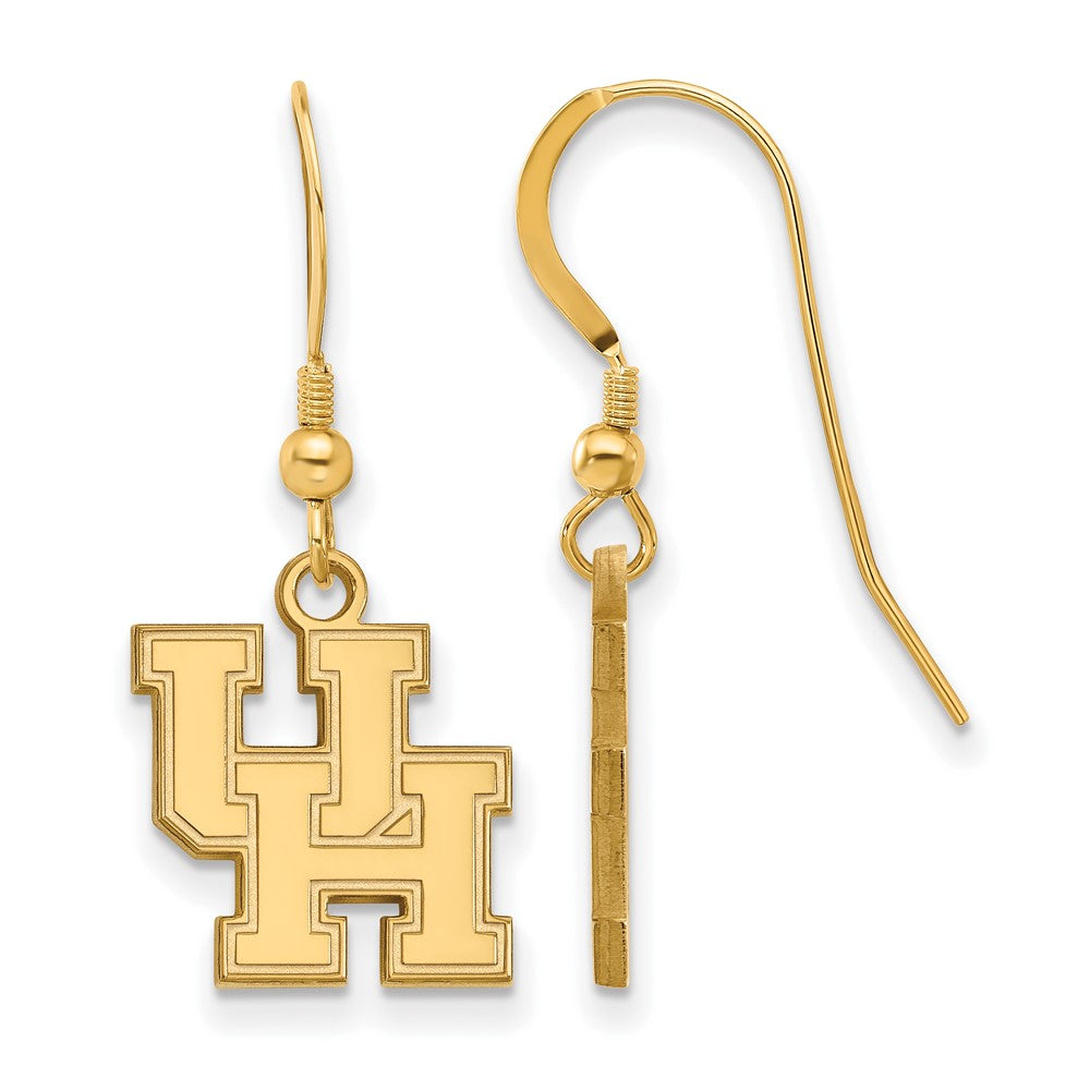 Vergoldet Sterlingsilber Logoart University Of Houston U H Klein Hängend Draht Ohrringe