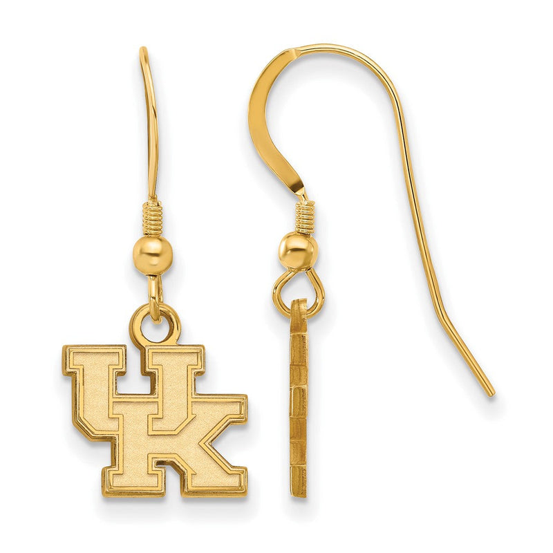 Vergoldet Sterlingsilber Logoart University Of Kentucky U K Extra Klein Hängend Draht Ohrringe