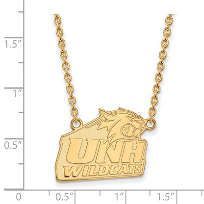 Vergoldet Sterlingsilber Logoart University Of New Hampshire Groß Anhänger 18 Zoll Halskette