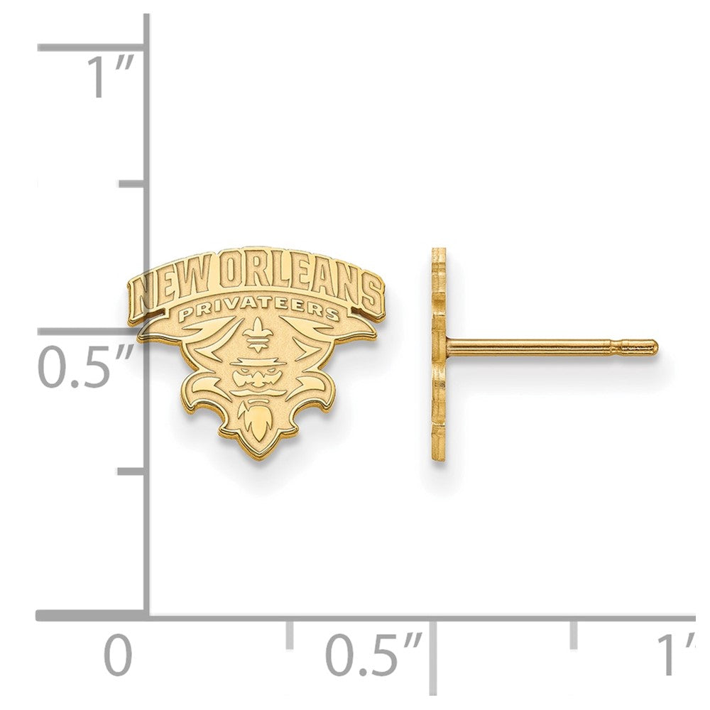 14K Gelbgold Logoart University Of New Orleans U N O Klein Ohrstecker