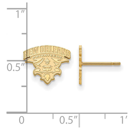 10K Gelbgold Logoart University Of New Orleans U N O Klein Ohrstecker