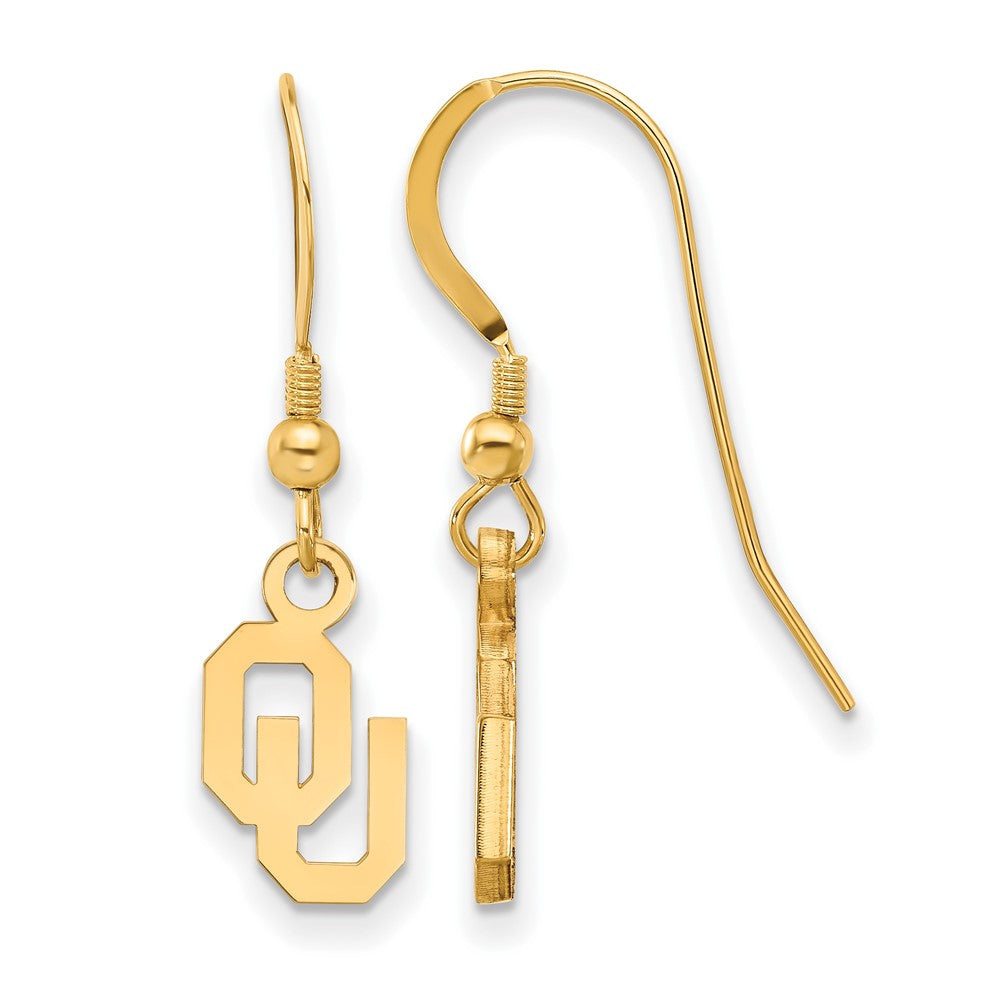 Vergoldet Sterlingsilber Logoart University Of Oklahoma O U Extra Klein Hängend Draht Ohrringe