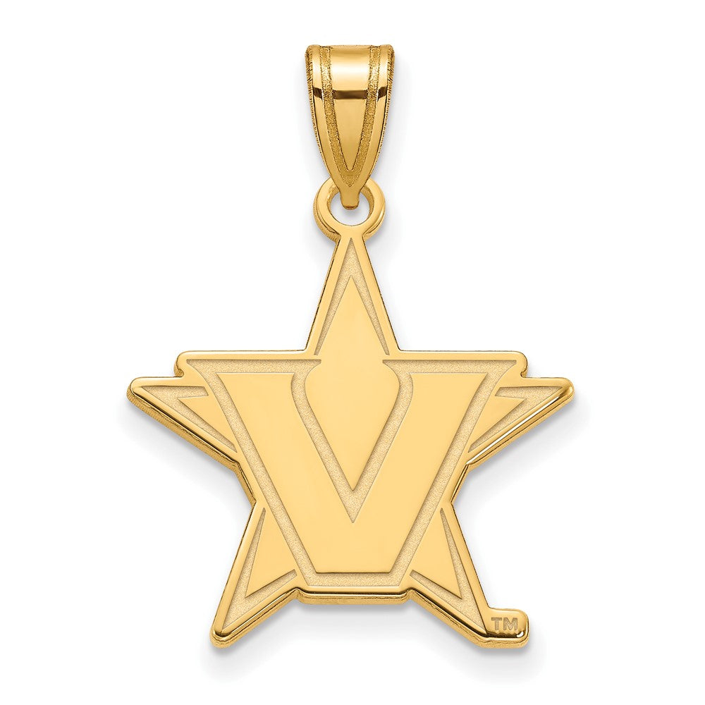 10K Gelbgold 10ky Logoart Vanderbilt University Groß Anhänger