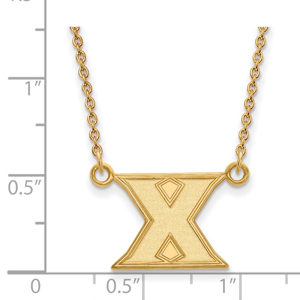 10K Gelbgold Logoart Xavier University Buchstabe X Klein Anhänger 18 Zoll Halskette