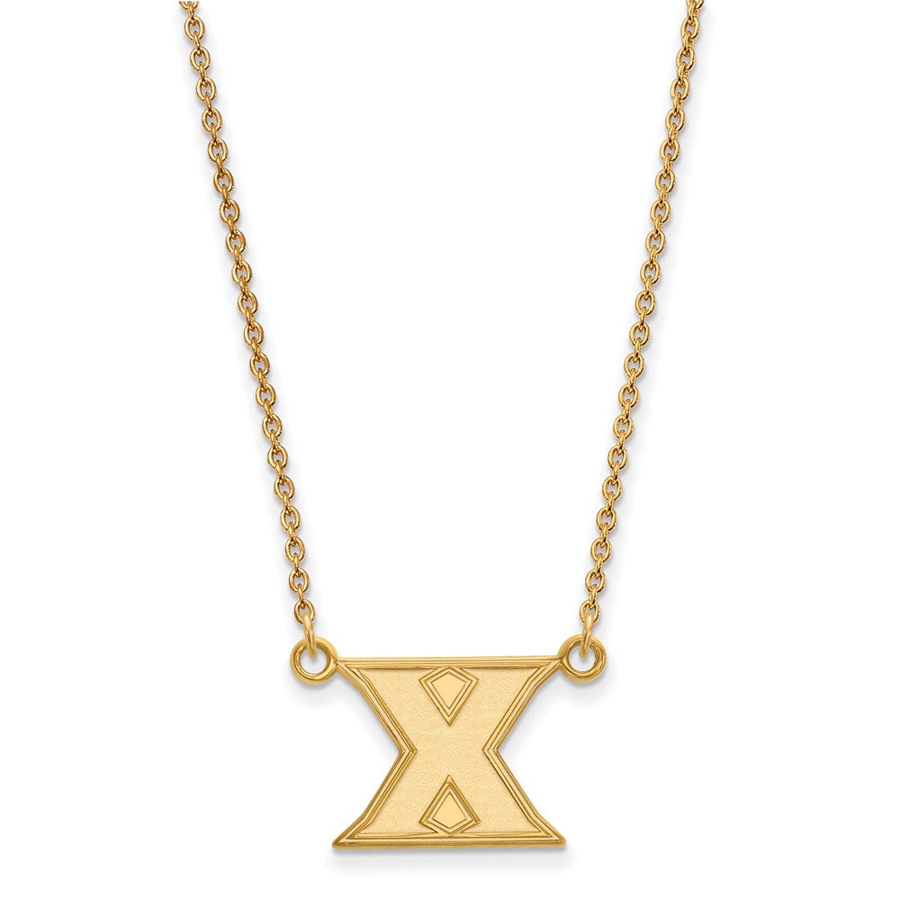 10K Gelbgold Logoart Xavier University Buchstabe X Klein Anhänger 18 Zoll Halskette