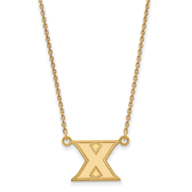 10K Gelbgold Logoart Xavier University Buchstabe X Klein Anhänger 18 Zoll Halskette
