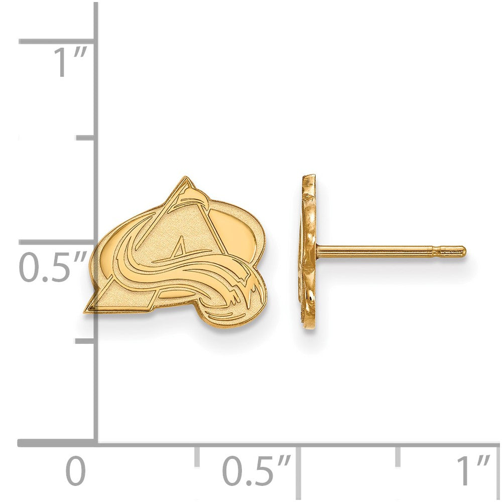 14K Gelbgold Nhl Logoart Colorado Avalanche Buchstabe A Extra Klein Ohrstecker