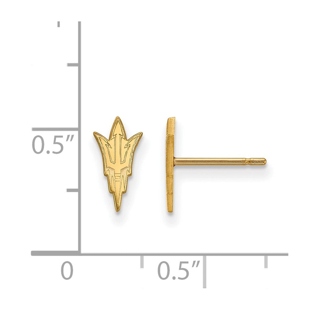 Vergoldet Sterlingsilber Logoart Arizona State University Pitchfork Extra Klein Ohrstecker