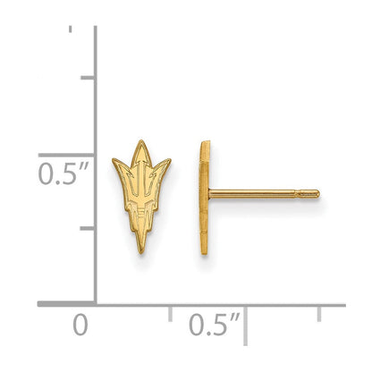 Vergoldet Sterlingsilber Logoart Arizona State University Pitchfork Extra Klein Ohrstecker