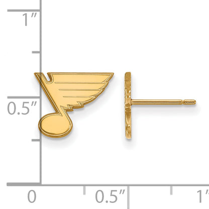14K Gelbgold Nhl Logoart St. Louis Blues Extra Klein Ohrstecker