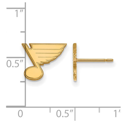 10K Gelbgold Nhl Logoart St. Louis Blues Extra Klein Ohrstecker