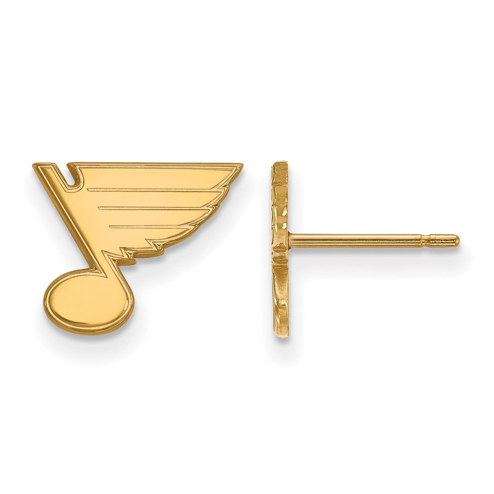 10K Gelbgold Nhl Logoart St. Louis Blues Extra Klein Ohrstecker