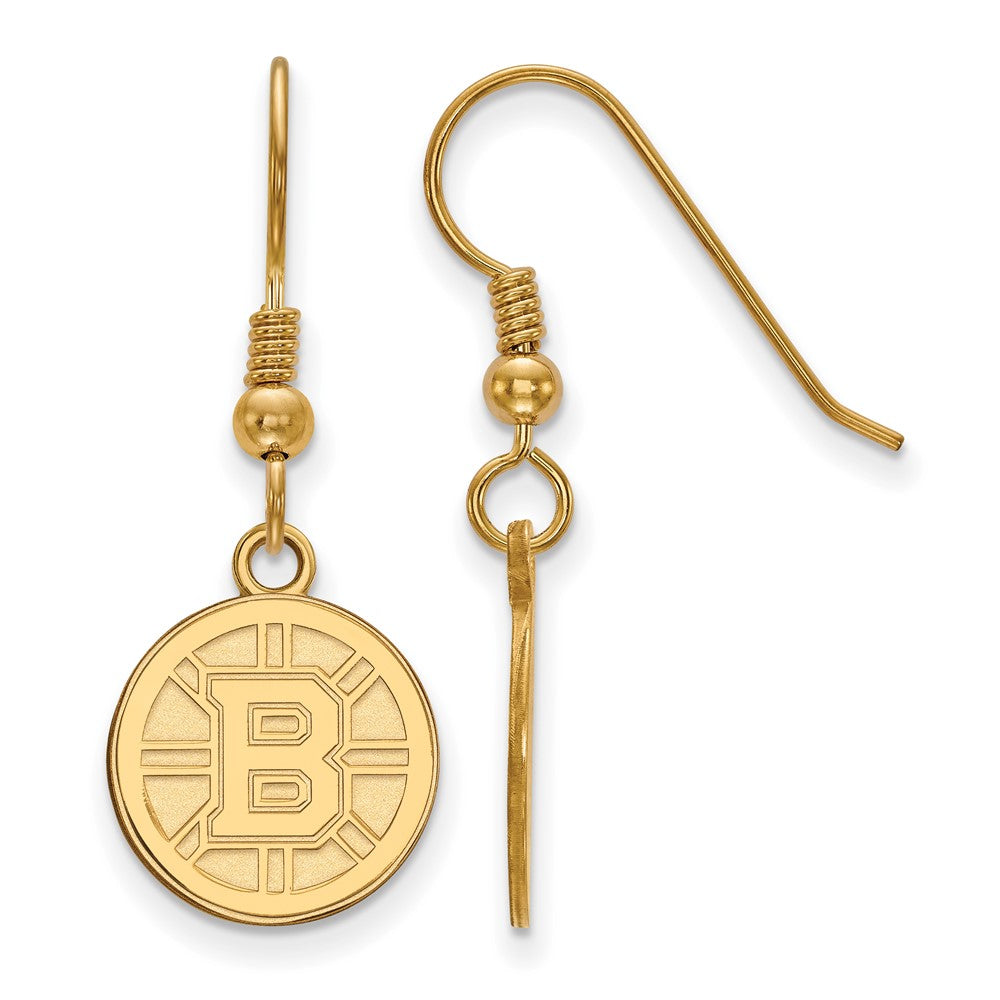 Vergoldet Sterlingsilber Nhl Logoart Boston Bruins Klein Ohrhänger