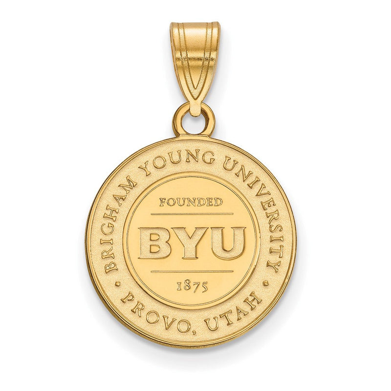 Vergoldet Sterlingsilber Logoart Brigham Young University Mittel Wappen Anhänger