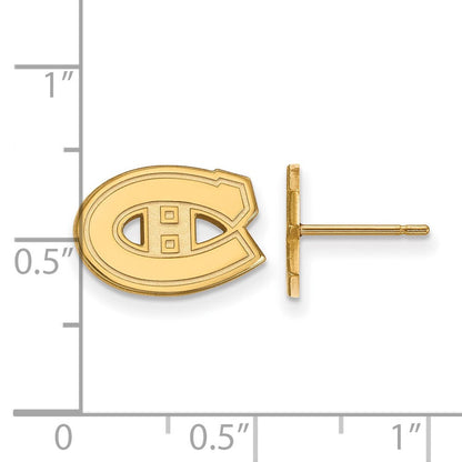10K Gelbgold Nhl Logoart Montreal Canadiens Extra Klein Ohrstecker