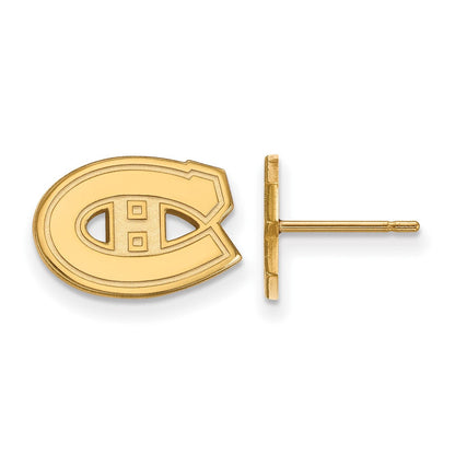 10K Gelbgold Nhl Logoart Montreal Canadiens Extra Klein Ohrstecker