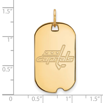 Vergoldet Sterlingsilber Nhl Logoart Washington Capitals Klein Erkennungsmarke Anhänger
