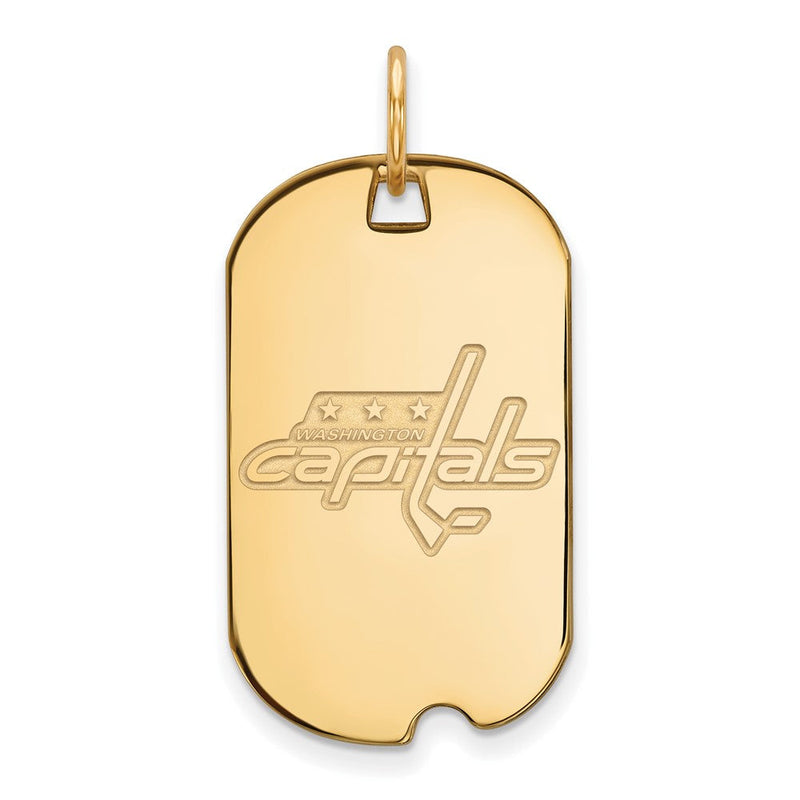 Vergoldet Sterlingsilber Nhl Logoart Washington Capitals Klein Erkennungsmarke Anhänger