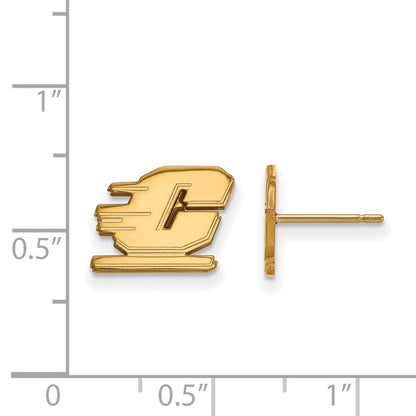 10K Gelbgold Logoart Central Michigan University Buchstabe C Extra Klein Ohrstecker