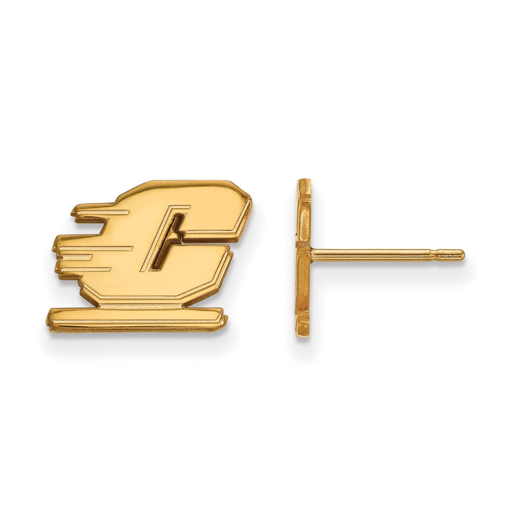 10K Gelbgold Logoart Central Michigan University Buchstabe C Extra Klein Ohrstecker