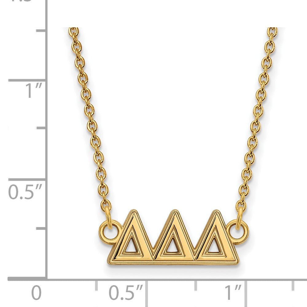 Vergoldet Sterlingsilber Logoart Delta Sorority Greek Buchstaben Mittel Anhänger 18 Zoll Halskette