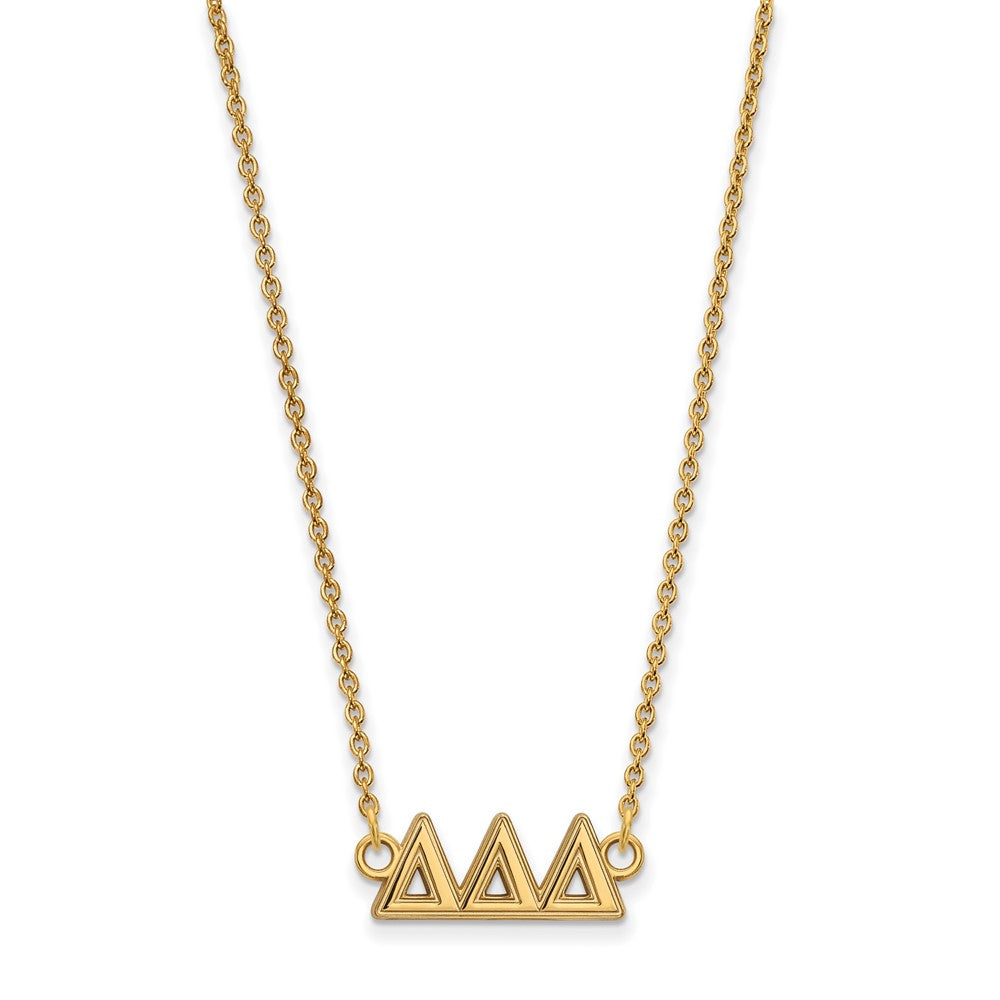 Vergoldet Sterlingsilber Logoart Delta Sorority Greek Buchstaben Mittel Anhänger 18 Zoll Halskette