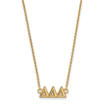 Vergoldet Sterlingsilber Logoart Delta Sorority Greek Buchstaben Mittel Anhänger 18 Zoll Halskette