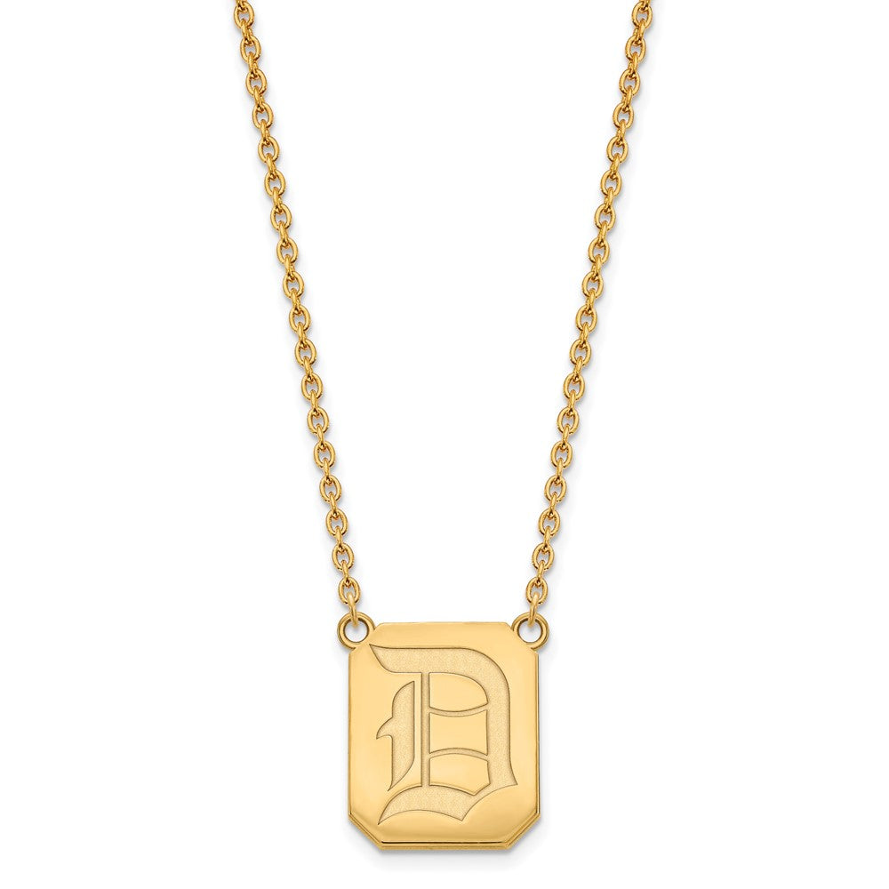10K Gelbgold Logoart Duquesne University Buchstabe D Groß Anhänger 18 Zoll Halskette