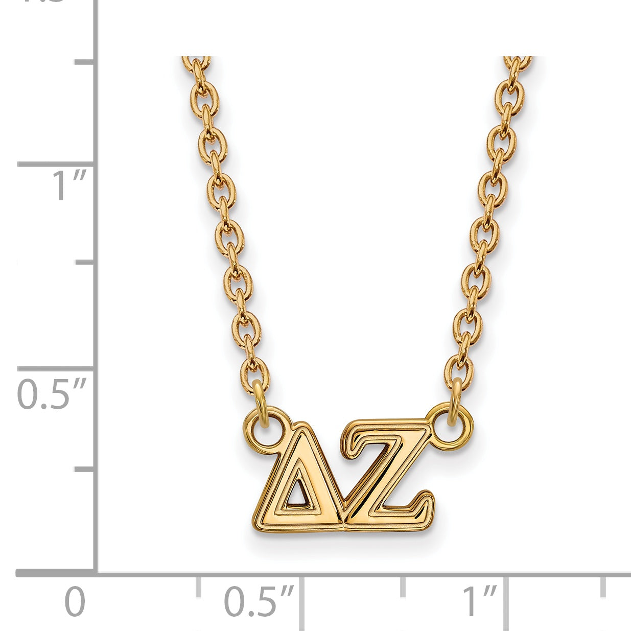 Vergoldet Sterlingsilber Logoart Delta Zeta Sorority Greek Buchstaben Mittel Anhänger 18 Zoll Halskette