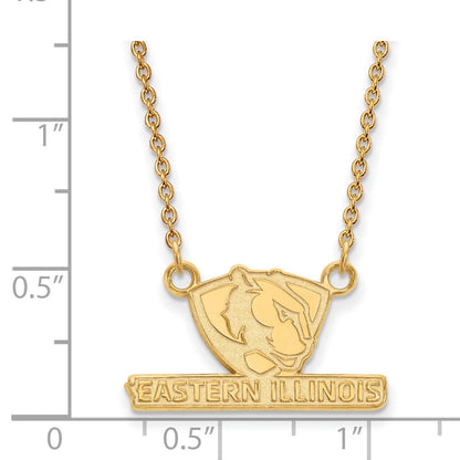 10K Gelbgold Logoart Eastern Illinois University Klein Anhänger 18 Zoll Halskette