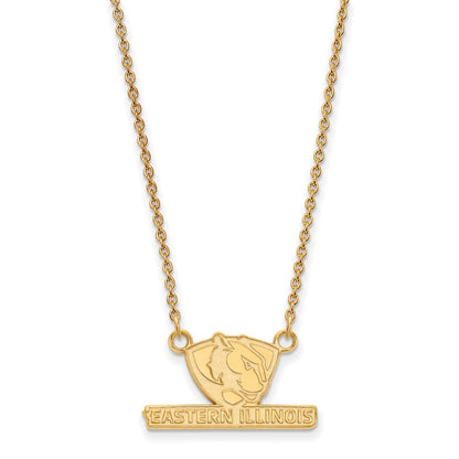 10K Gelbgold Logoart Eastern Illinois University Klein Anhänger 18 Zoll Halskette