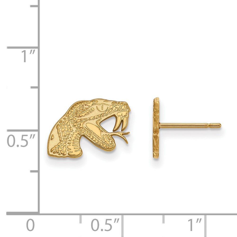 Vergoldet Sterlingsilber Logoart Florida A und M University Rattler Extra Klein Ohrstecker