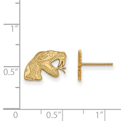 14K Gelbgold Logoart Florida A und M University Rattler Extra Klein Ohrstecker