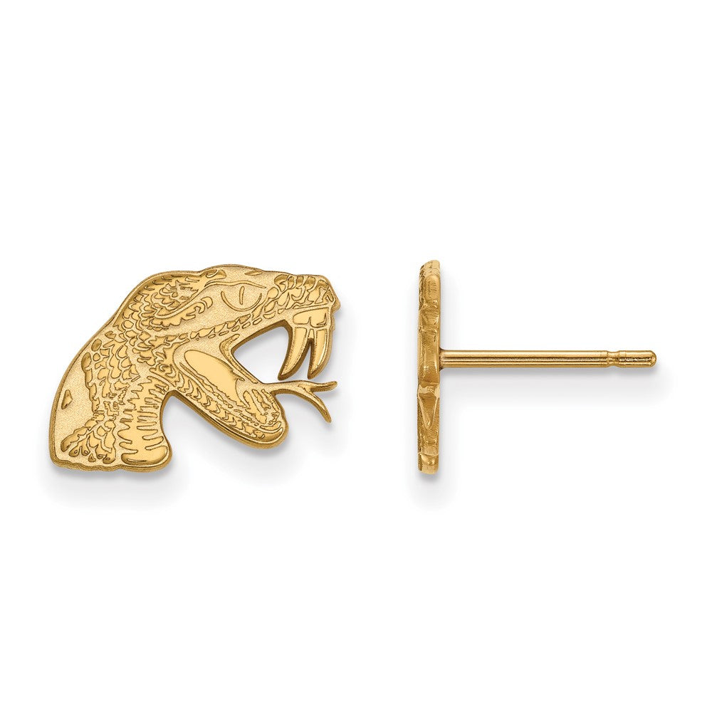 10K Gelbgold Logoart Florida A und M University Rattler Extra Klein Ohrstecker