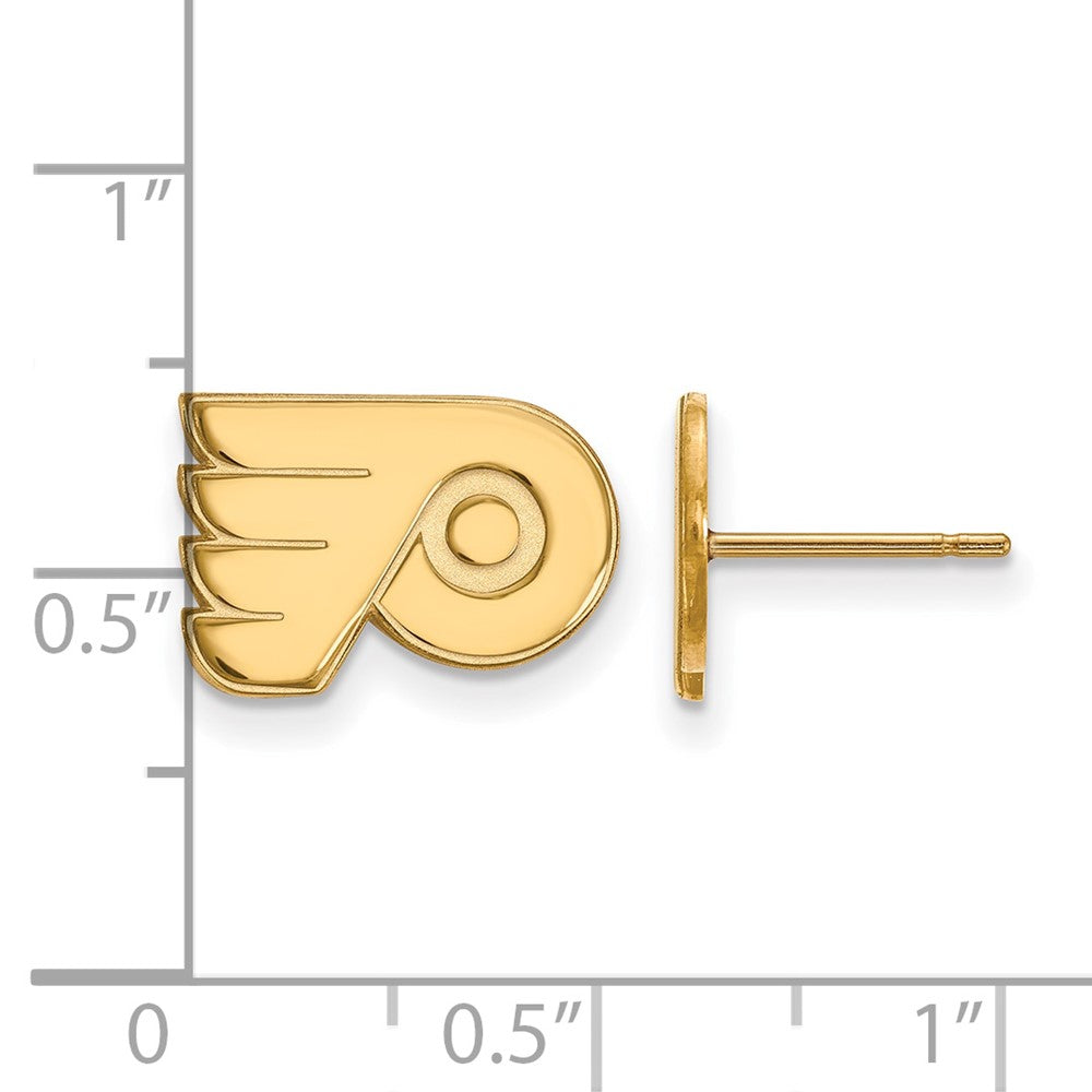 10K Gelbgold Nhl Logoart Philadelphia Flyers Extra Klein Ohrstecker