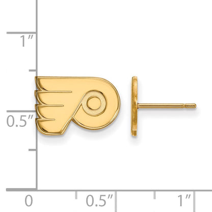 10K Gelbgold Nhl Logoart Philadelphia Flyers Extra Klein Ohrstecker