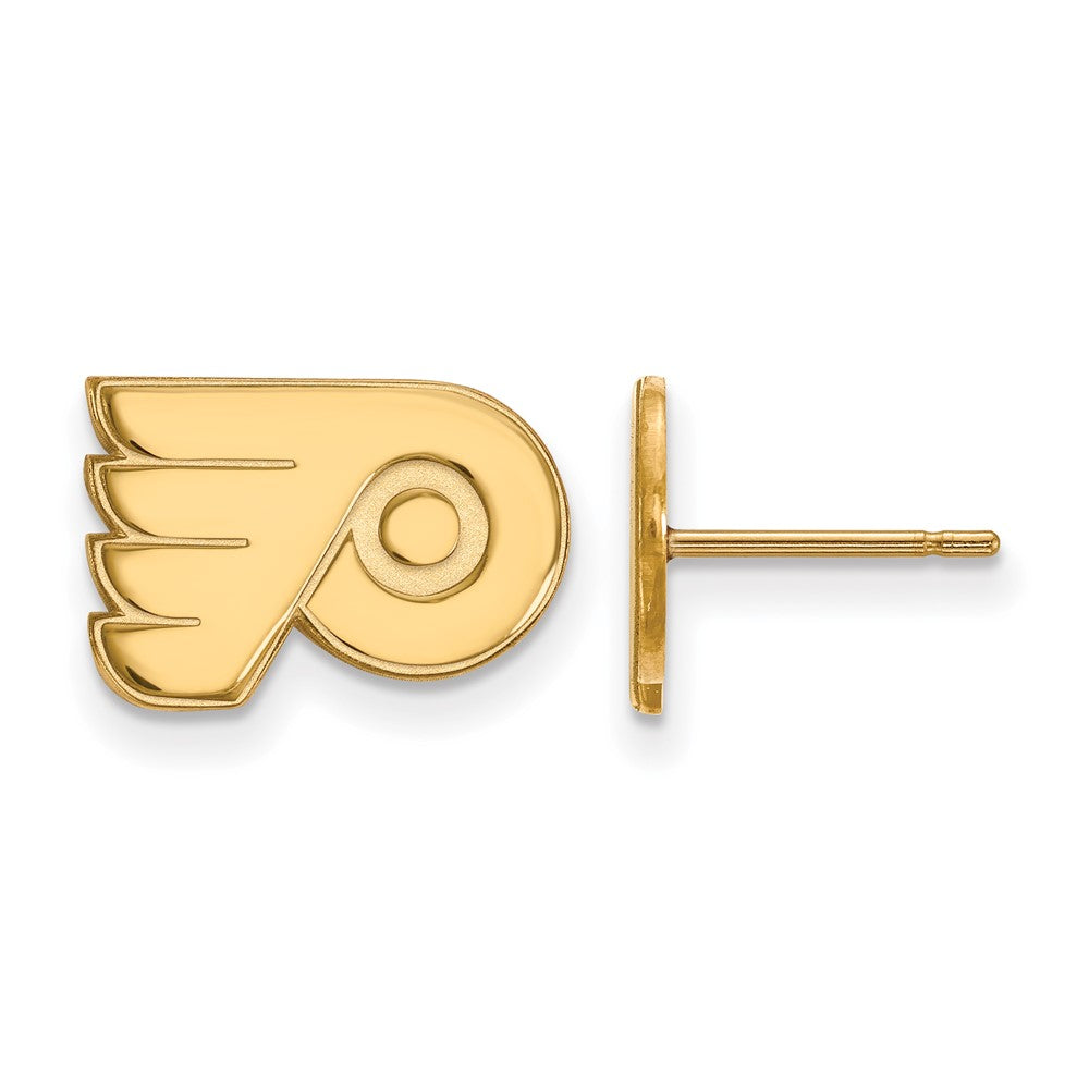 10K Gelbgold Nhl Logoart Philadelphia Flyers Extra Klein Ohrstecker