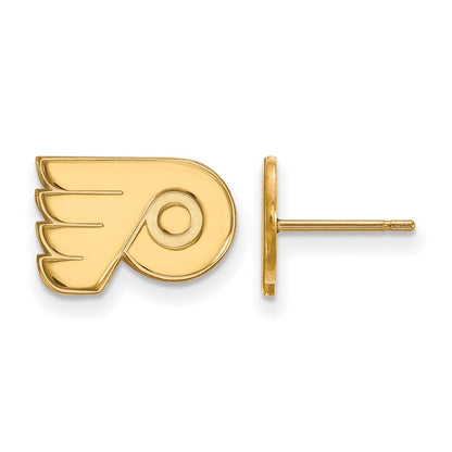 10K Gelbgold Nhl Logoart Philadelphia Flyers Extra Klein Ohrstecker